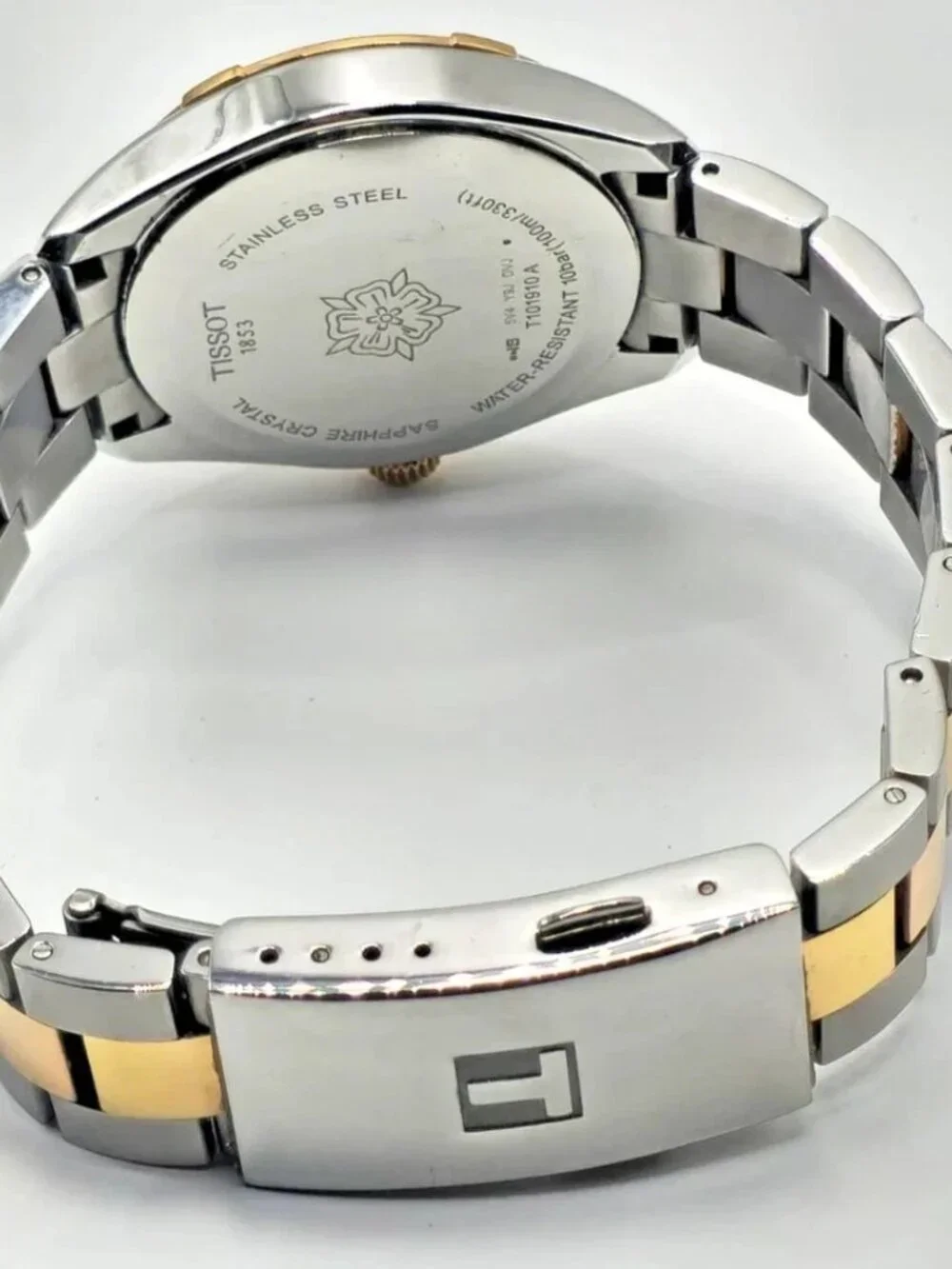Tissot PR100 Diamond 36mm Two Tone MOP Dial Womens Watch Swiss Quartz